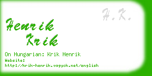 henrik krik business card